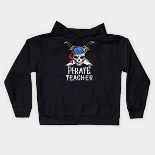 Pirate Teacher Skull Jolly Roger Halloween Costume Kids Hoodie